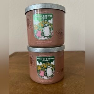 X2 Bath and body works FRESHLY BREWED COFFEE 3 wick candles NEW
